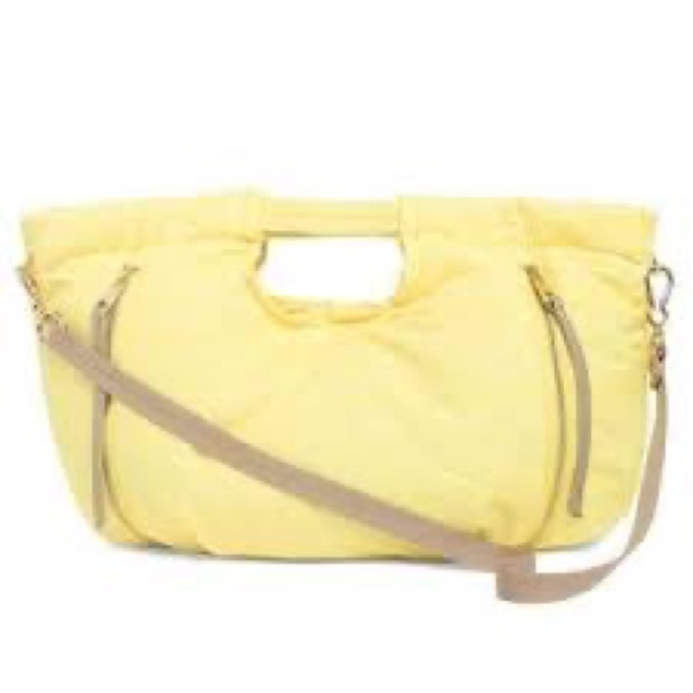 Vince Camuto Harlo Shoulder Yellow Woven Scale Tote